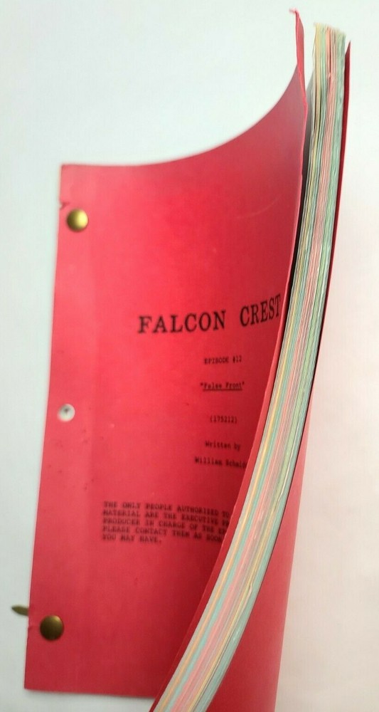 FALCON CREST / William Schmidt 1986 TV Script, Cesar Romero "False Front"