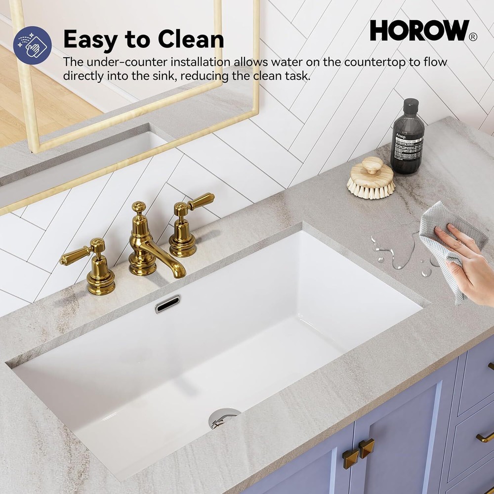 Undermount Bathroom Sink Rectangular, 27'' x 15'' White Rectangle Vessel Sink