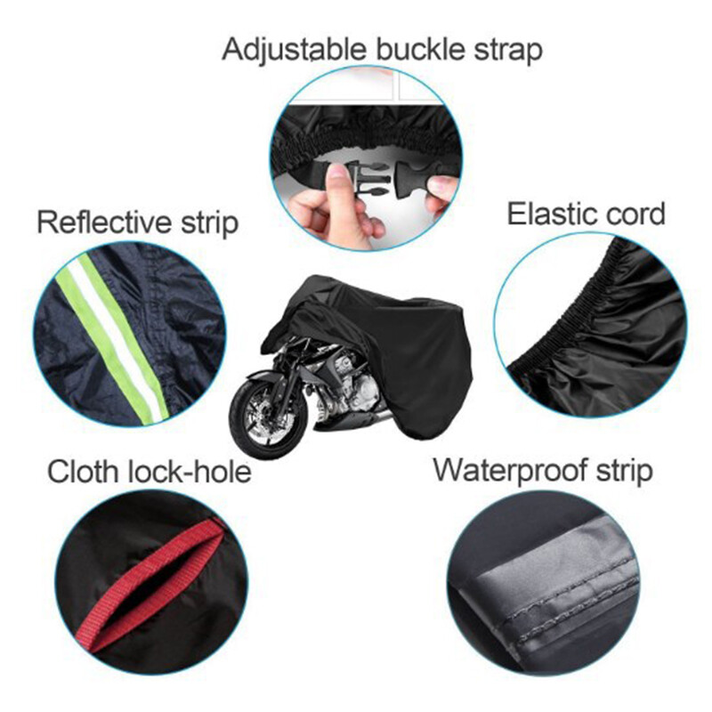 Motorcycle Cover Waterproof Heavy Duty for Winter Outside Storage Snow Rain XL