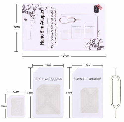 Noosy SIM Card Adapter Nano Micro Standard Converter Kit with SIM Tray Ejector