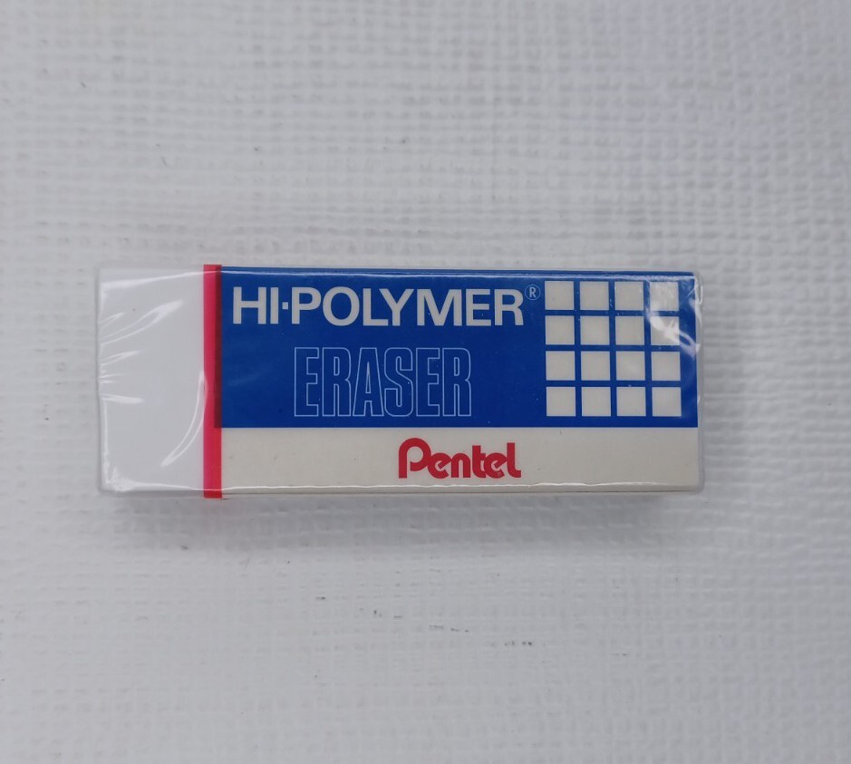1 Pentel Hi Polymer Eraser White Block New