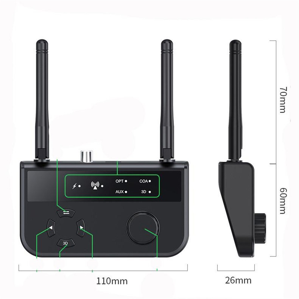 3.5mm AUX Home Stereo Bluetooth 5.3 Receiver Car Music Audio Adapter