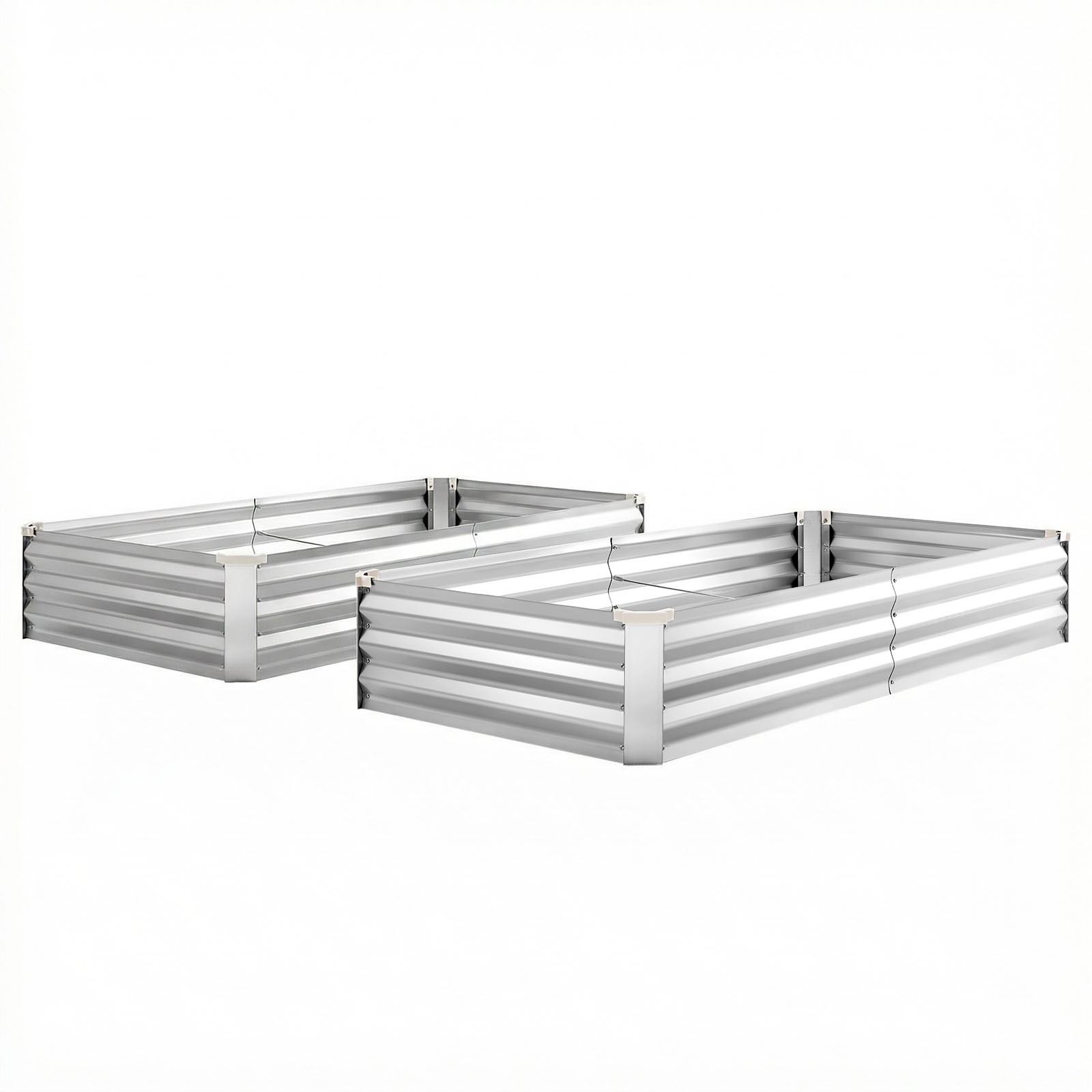 Uimoso 2 Pcs Galvanized Metal Raised Garden Beds 6x3x1ft Rectangular Planter Box