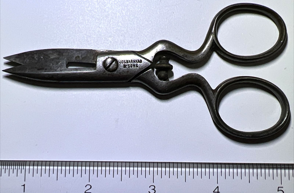 Jos Barnard & Sons Small Scissors Embossed Deer Stag Makers Mark