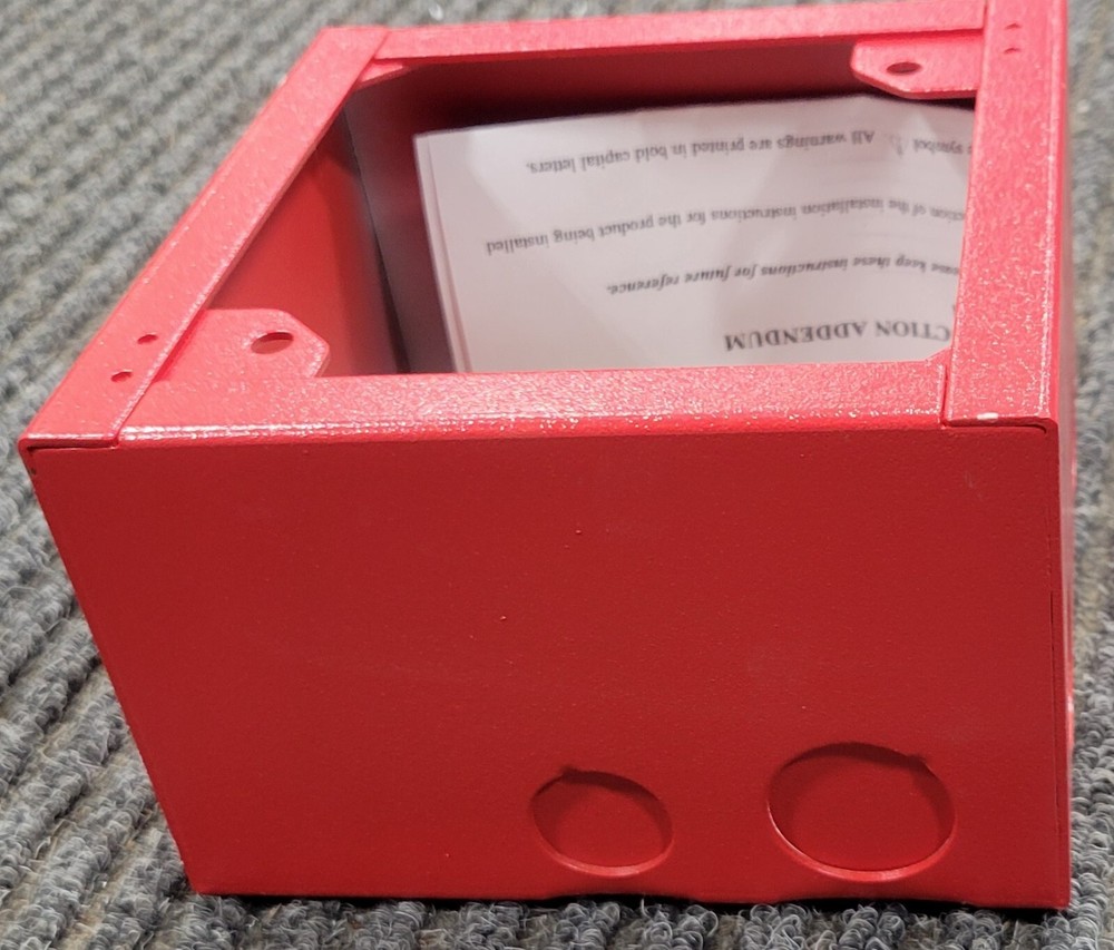 FIRE ALARM BACK BOX Red surface mount w/ Hardware WHEELOCK 103204 SBB-R