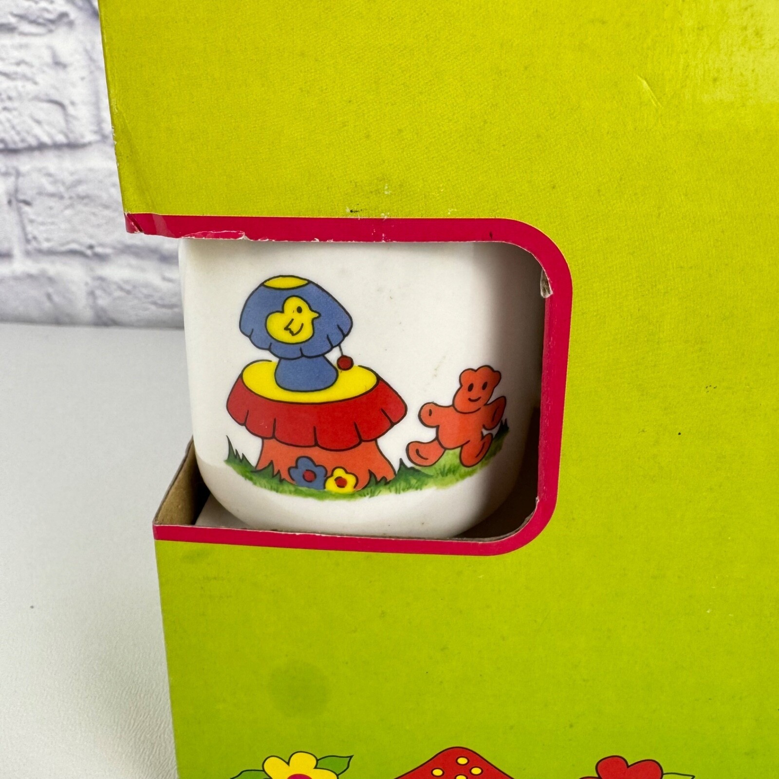 Oneida Picnic Bears Melamine Childs Dish Set 3 Pieces Vintage Apples Mushroom