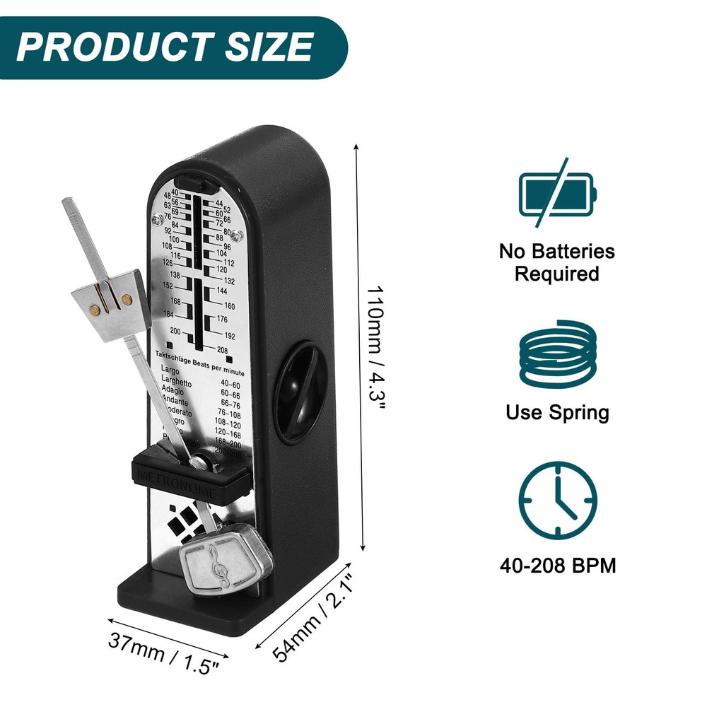 Mini Mechanical Metronome,High Accuracy Professional Musical Timer Universal ...