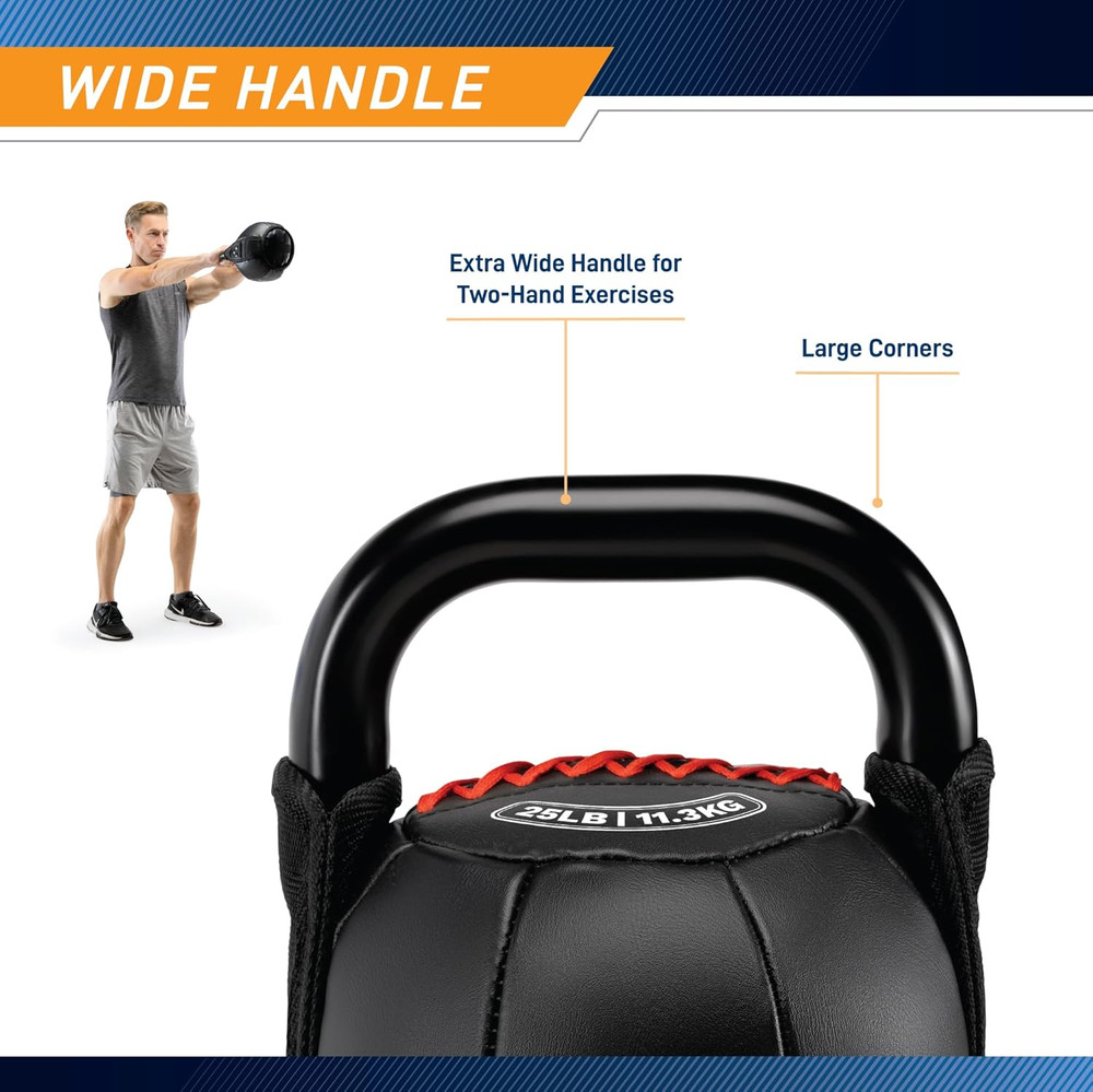 Strength Training Soft Kettlebell with Handle for Weightlifting, Conditioning, S