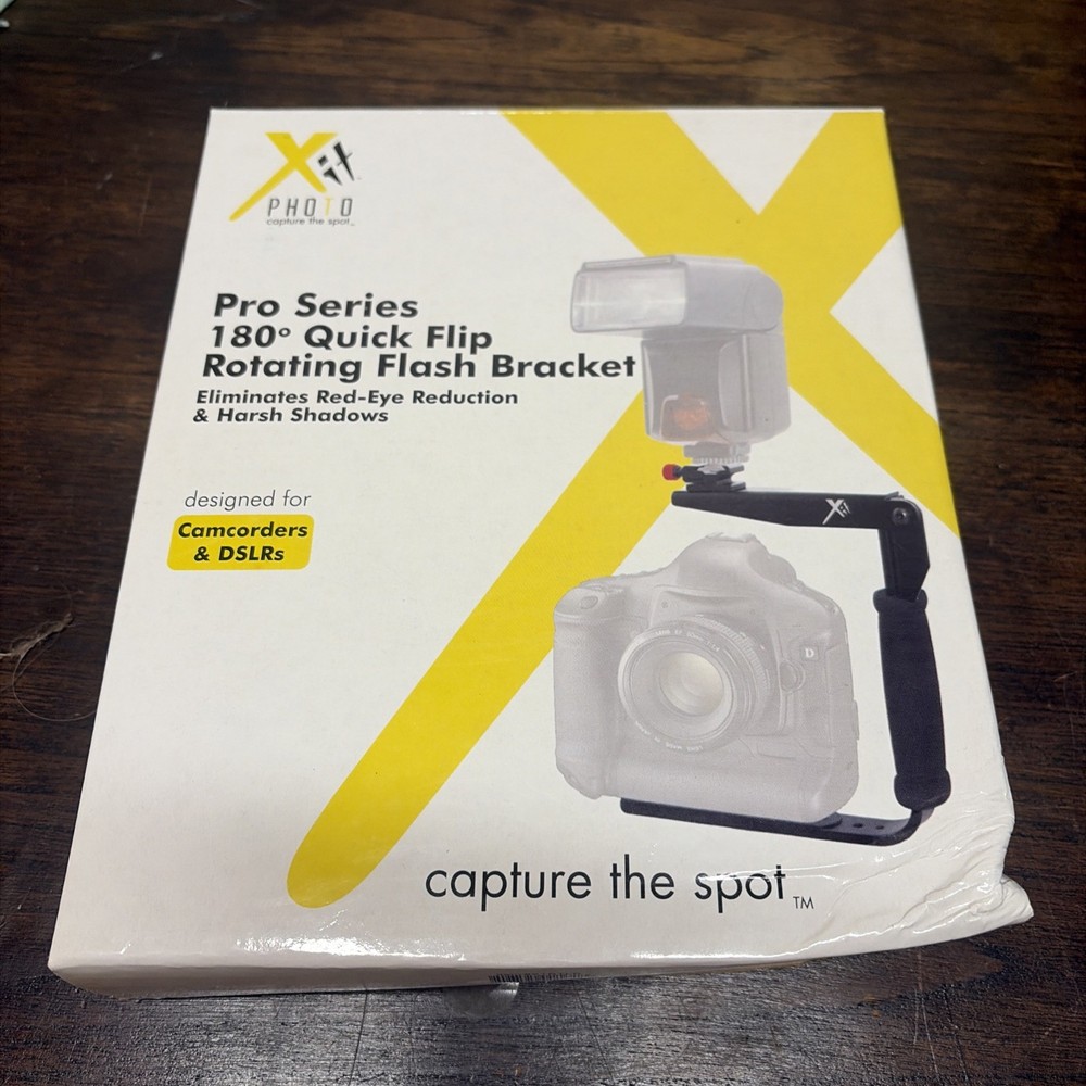 Xit Pro Series 180° Quick Flip Rotating Flash Bracket For Camcorder & DSLRs