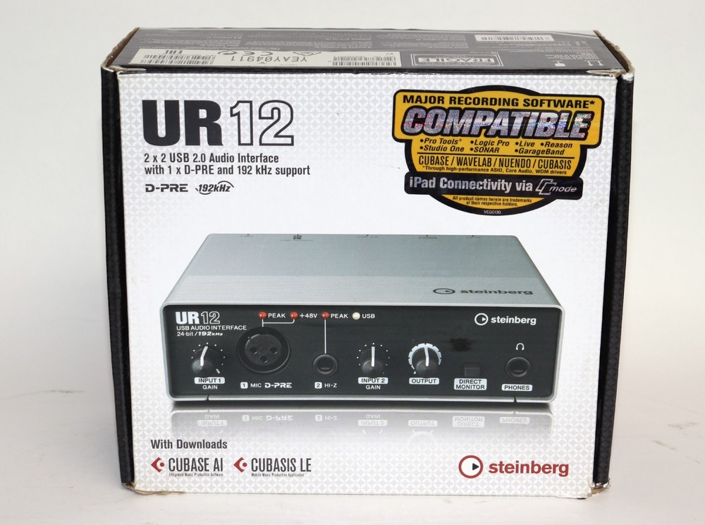 Steinberg UR12 24-bit/192 kHz USB 2.0 Audio Interface W/ Cable (ZG80520)