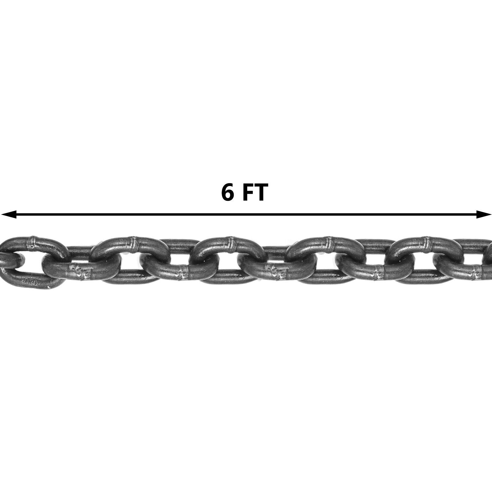 One 5/16" x 6' G80 Chain Lifting Sling 2 Legs 3T/6600lbs Capacity w/Grab Hooks