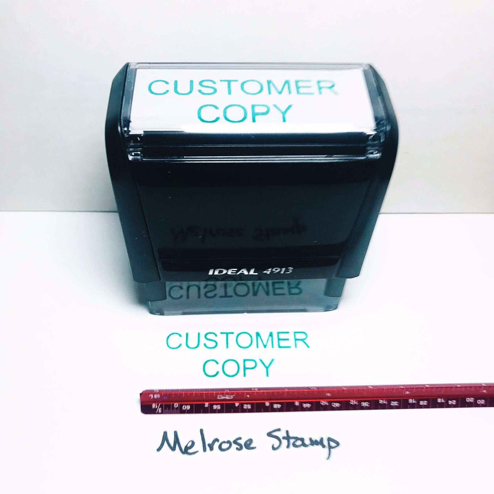 Customer Copy Rubber Stamp Green Ink Self Inking Ideal 4913