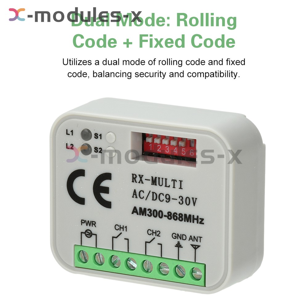 Universal 300-868MHz Multi-Frequency Receiver Switch Controller AC/DC On/Off