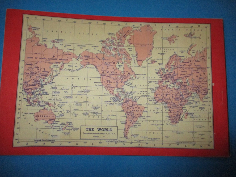 Around the World United States And Foreign Postage Stamp Album Gazetteer 1961