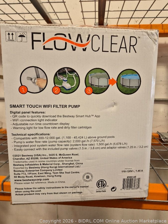 Flowclear 2000 Gph Smart Touch Wifi Above-Ground Pool Pump Filter 12000 Gal Pool