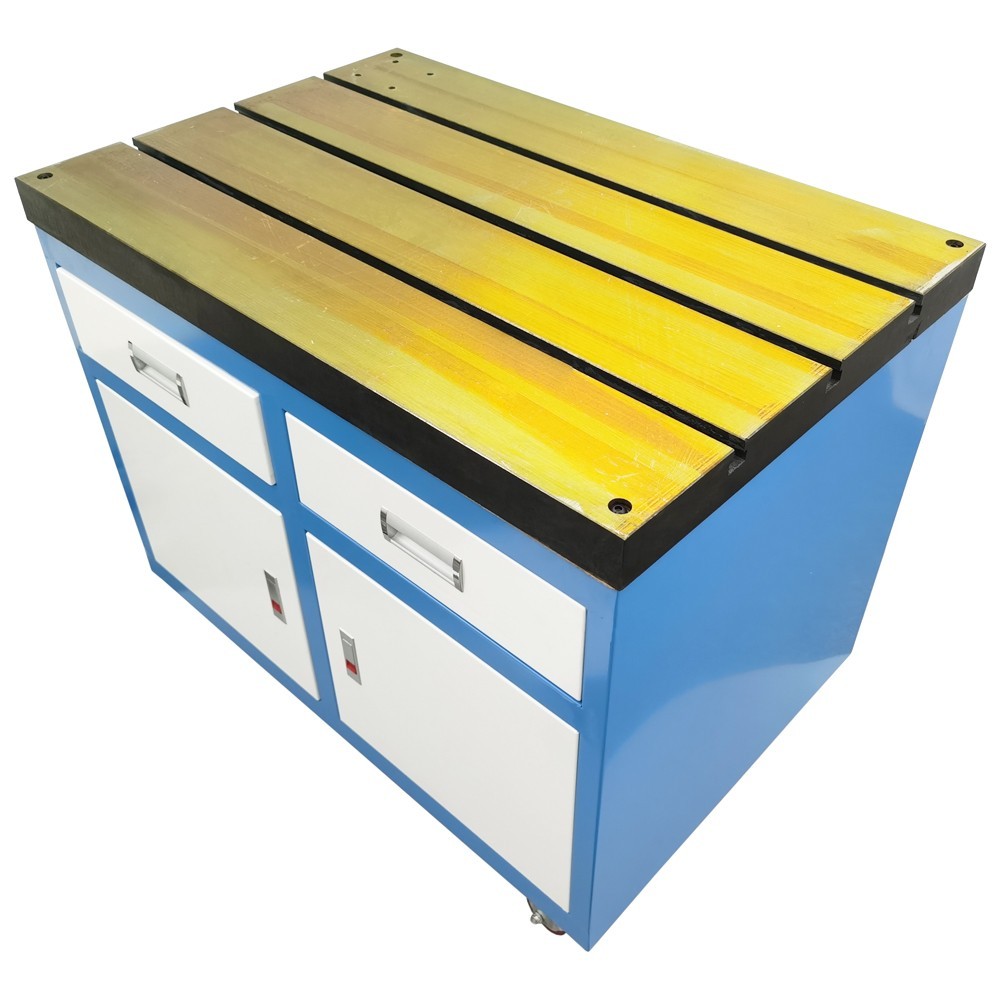 Movable Tapping Machine Table T-slot Workbench Fixed Base 35.4"*23.6"*29.7"