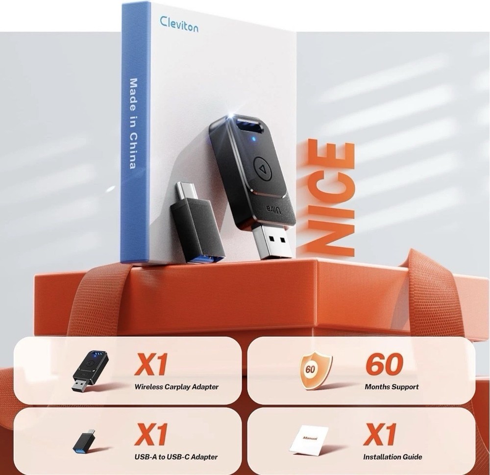 Wireless CarPlay Adapter USB Dongle For iPhone Apple Wireless Carplay Plug &Play