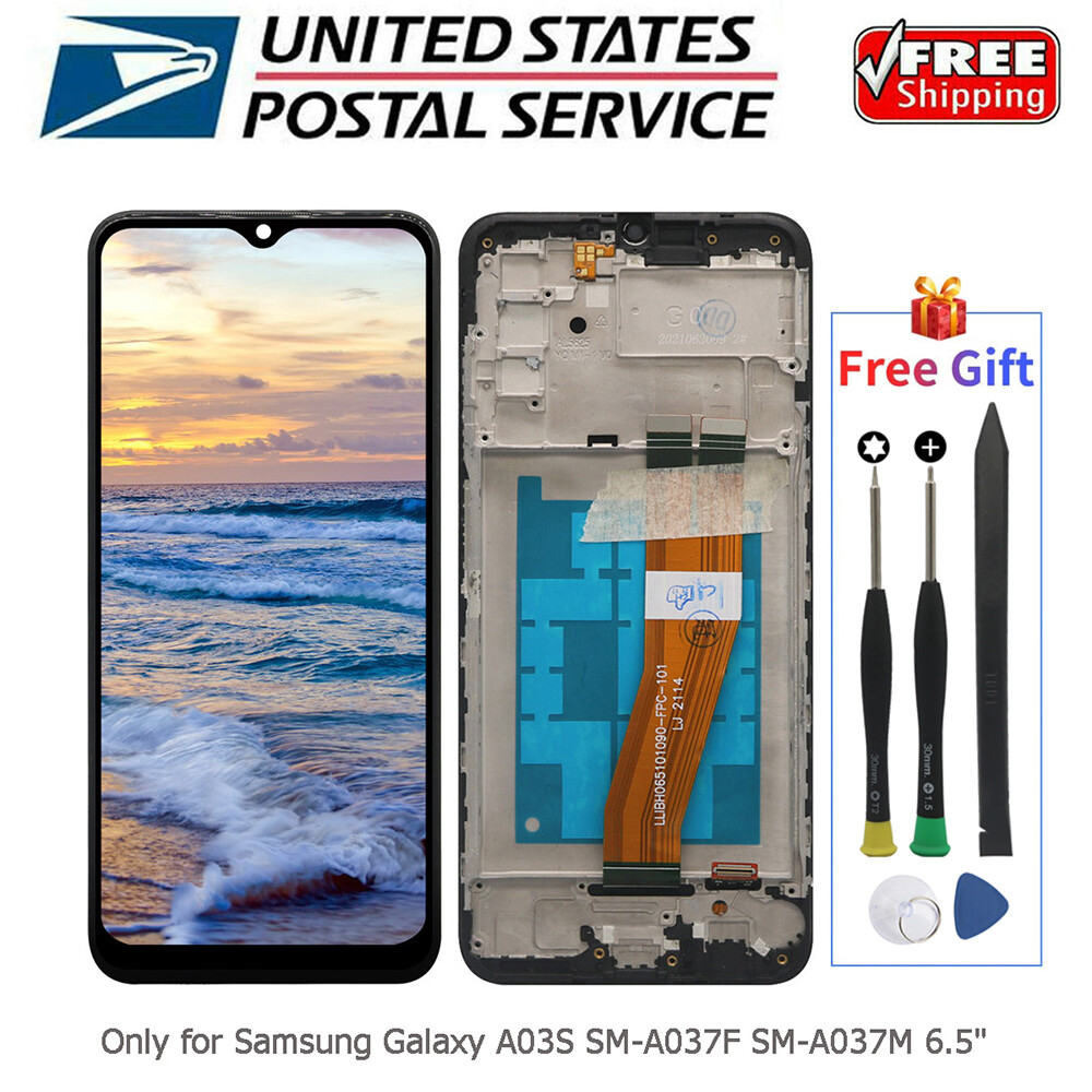 For Samsung A03S SM-A037F/A037M LCD Display Touch Screen Digitizer Frame Replace