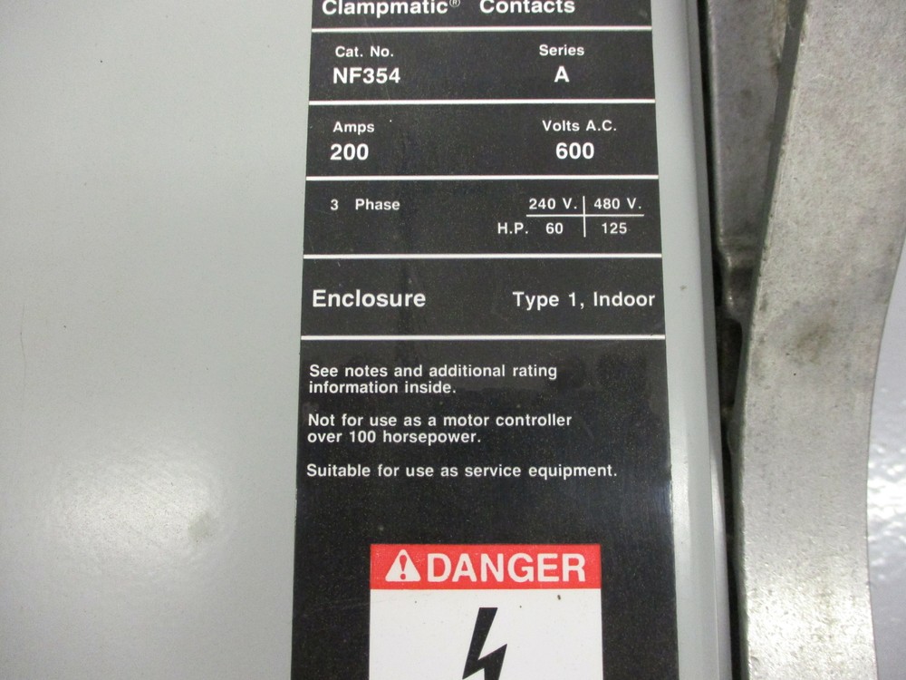 SIEMENS I-T-E NF-354 SERIES A SWITCH ENCLOSURE TYPE 1