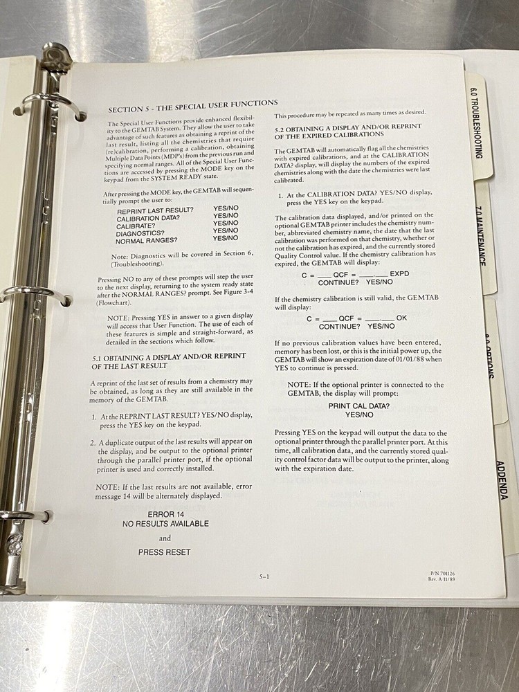 Pharmacia Gemtab Chemistry System In-vitro - Users Guide / Instruction / Manual