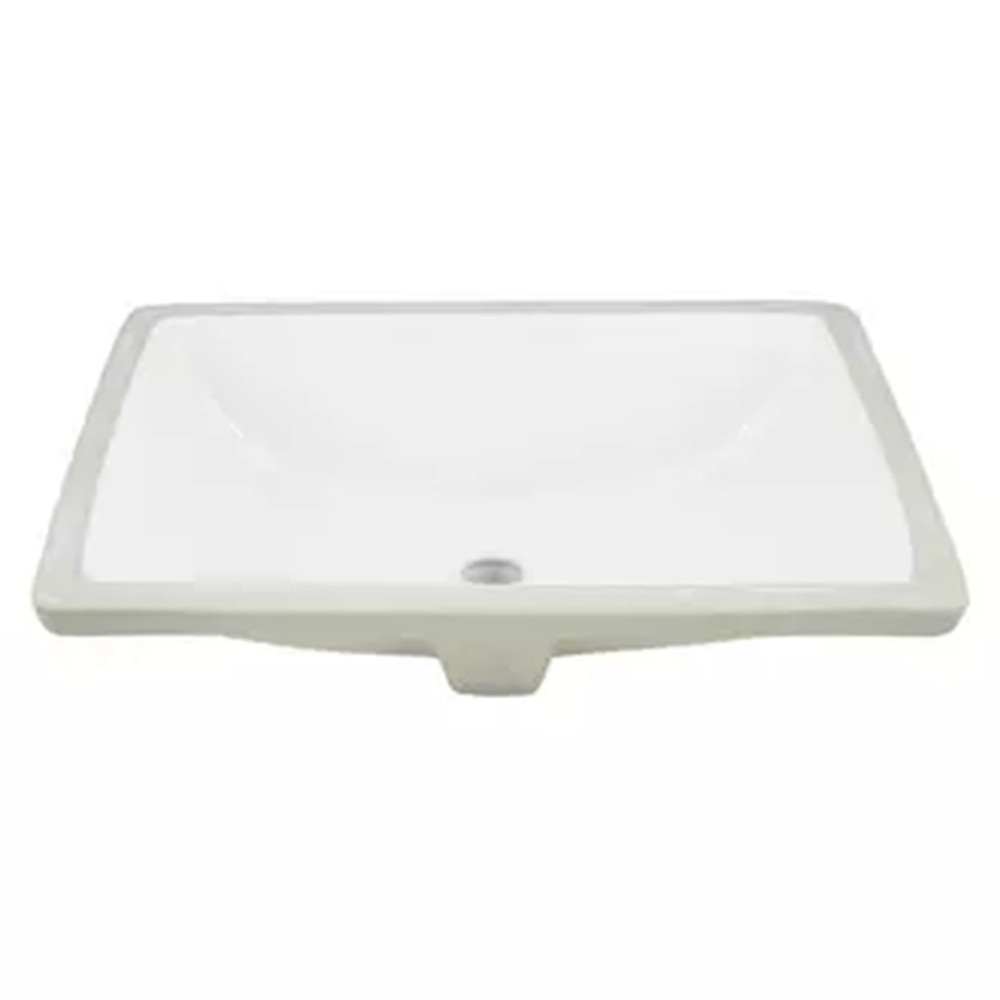 Signature Hardware-Avalon Rectangular Porcelain Undermount Bathroom Sink - White