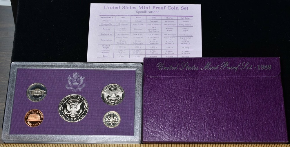 1989-S U.S. Mint Proof Set 5 Coins - Pristine Hand Picked Set