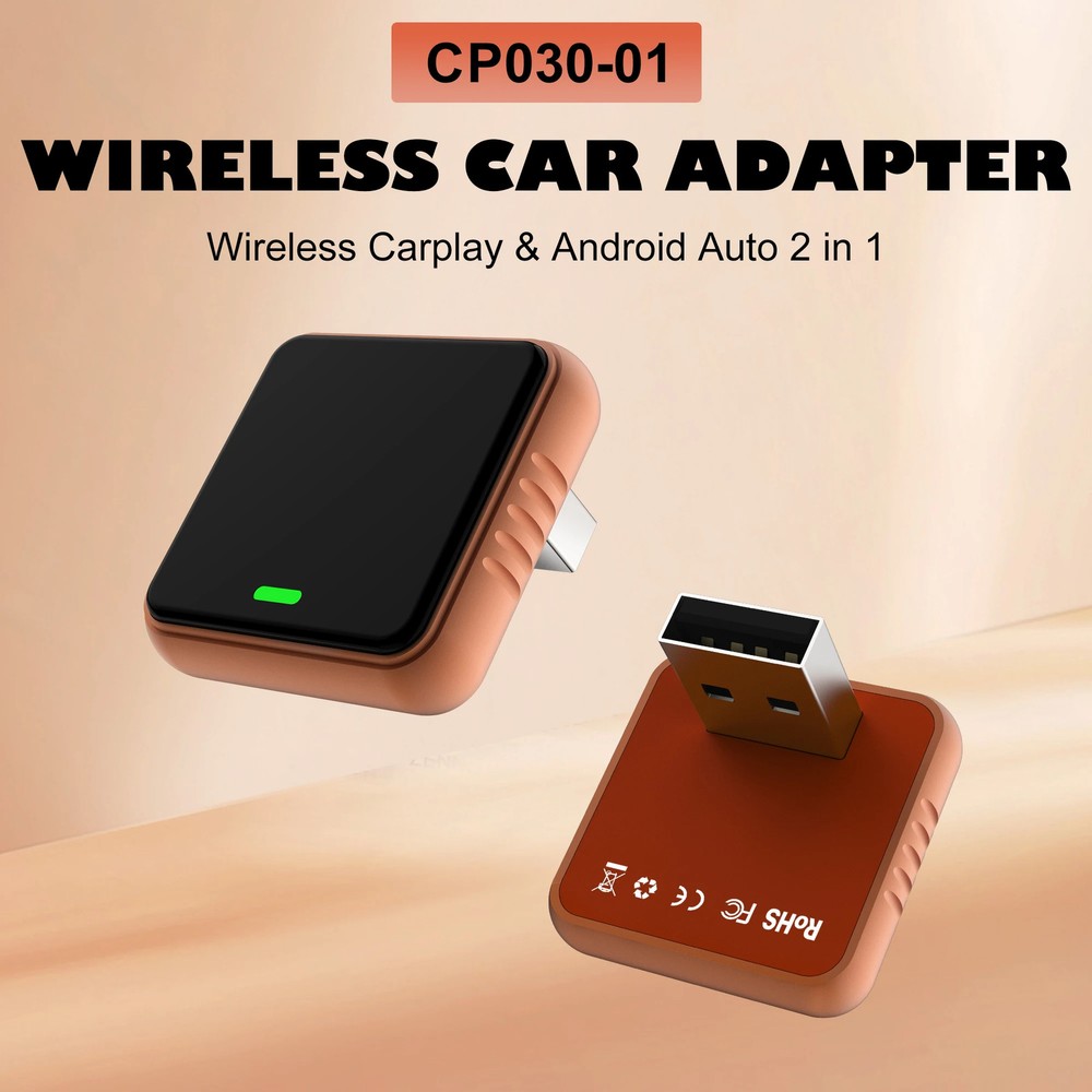 2026 mini 2IN1 Carplay Android Auto Adapter Wired to Wireless Control Plug&Play