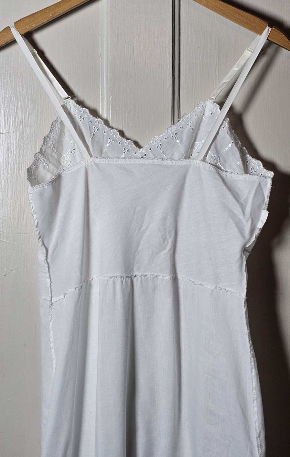 Slip Dress Eyelets Embroidered Lace Trim Size XS Fairy Coquette Feminine Dainty