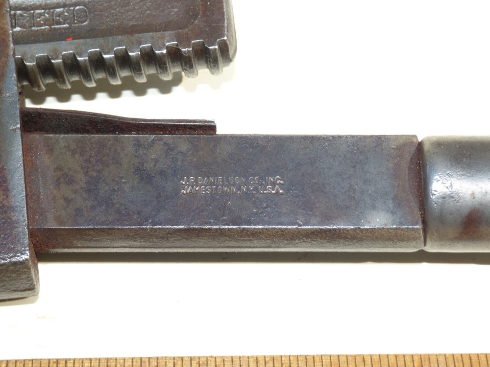 Vintage JP Danielson Stillson Pattern 14" Adjustable Pipe Monkey Wrench USA C