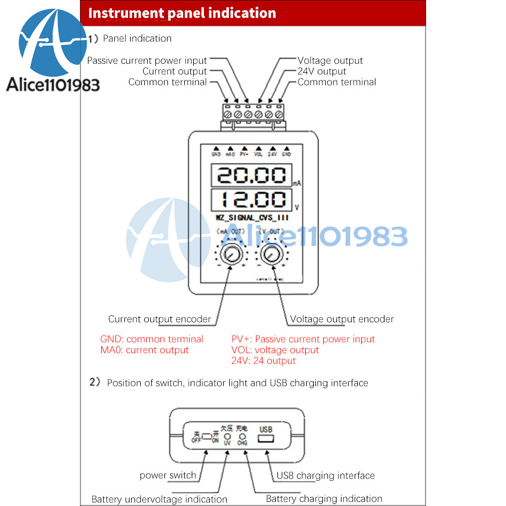4-20ma Signal Generator 24V 0-10V Constant Current Source Simulation Module