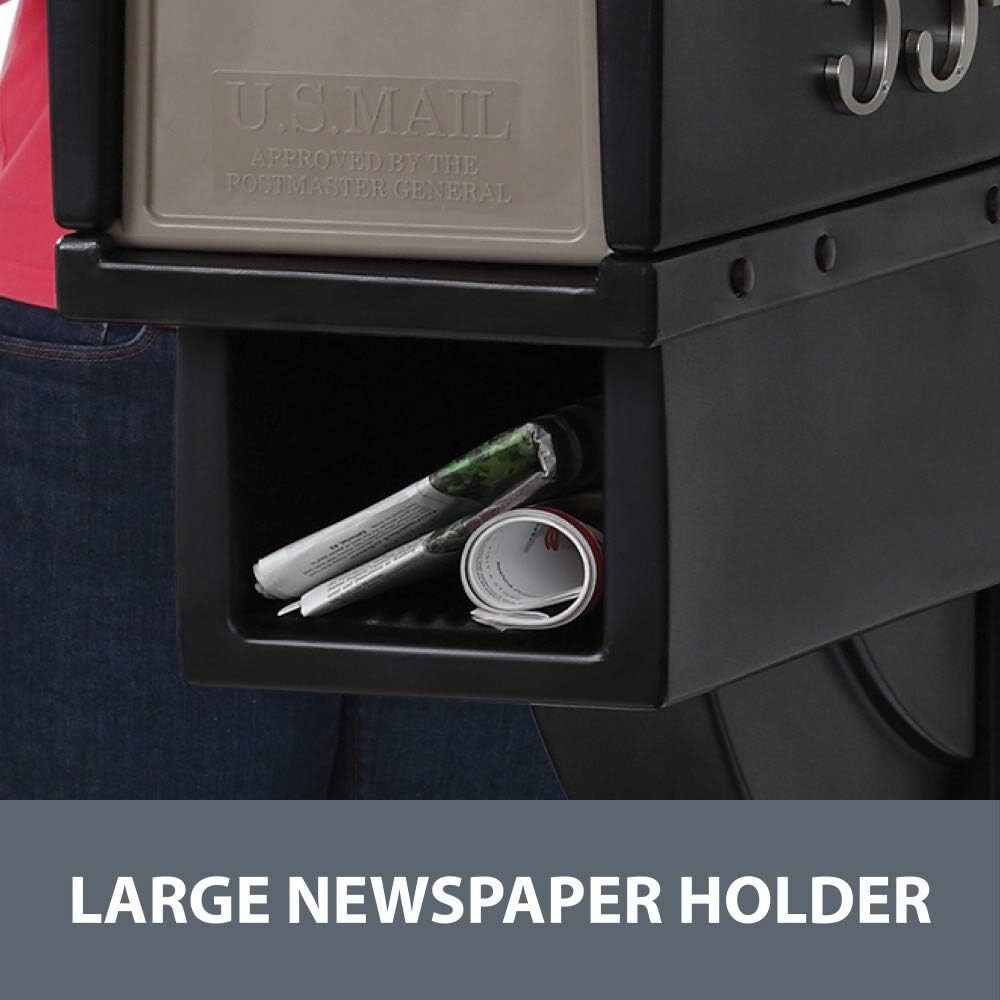 Mailmaster Hudson Mailbox & Post, Weather Resistant, Large Outdoor Mailboxes,...