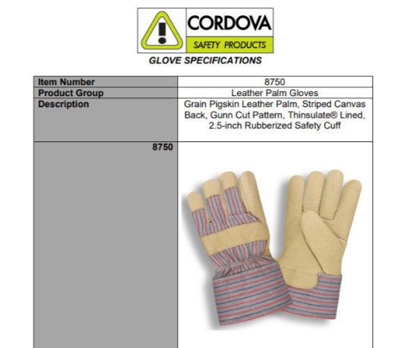 Pigskin Leather Palm Warm Winter Insulated Lined Cold Weather WORK GLOVES LARGE