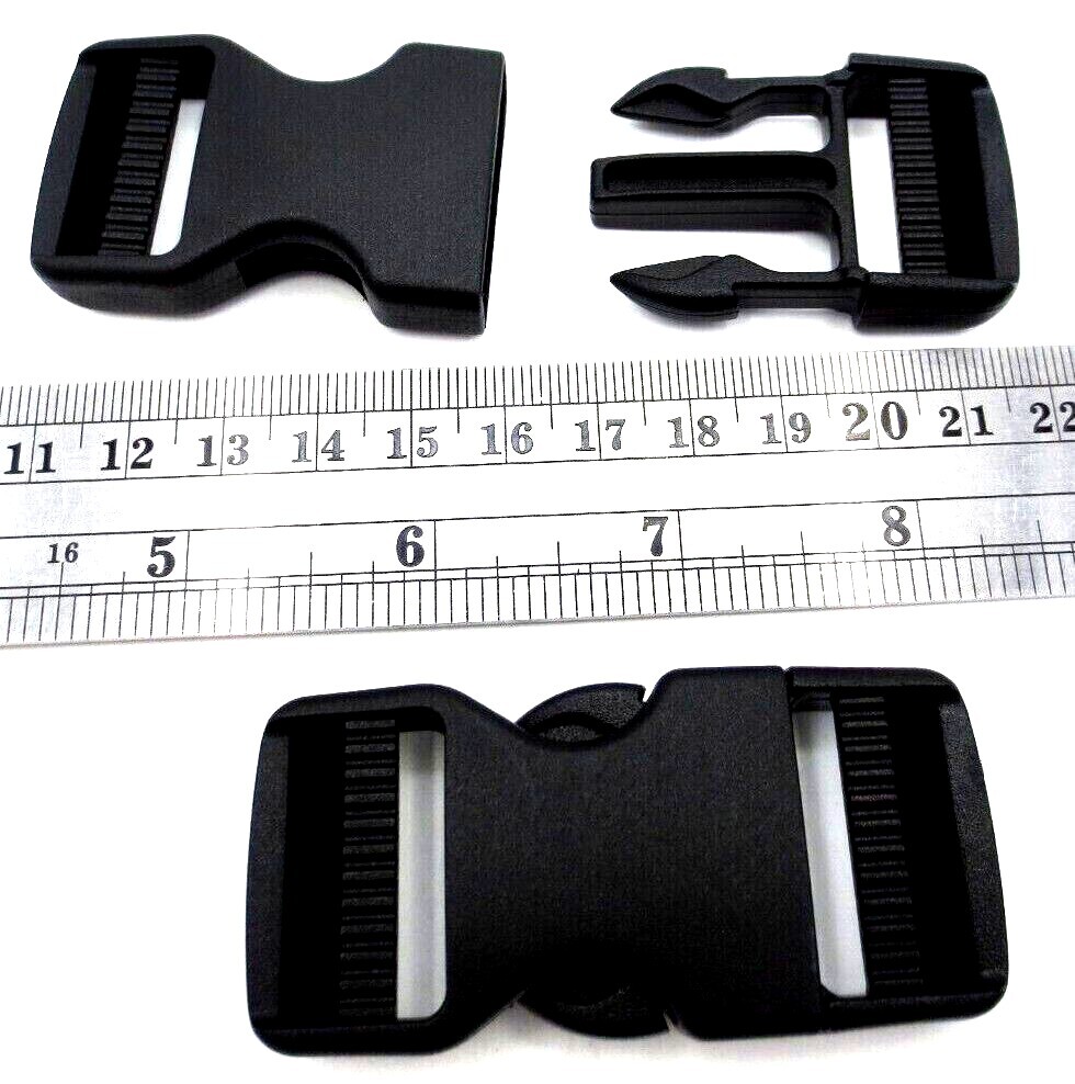 Webbing Buckle Fits 1" 25mm Wide Strap - Quick Side Release! Durable Polyacetal!