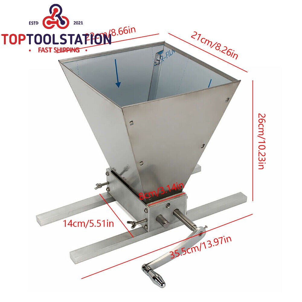 Manual Grain Mill Wheat Grinder Oat Feed Grinding Machine w/ 2 Rollers Stainless