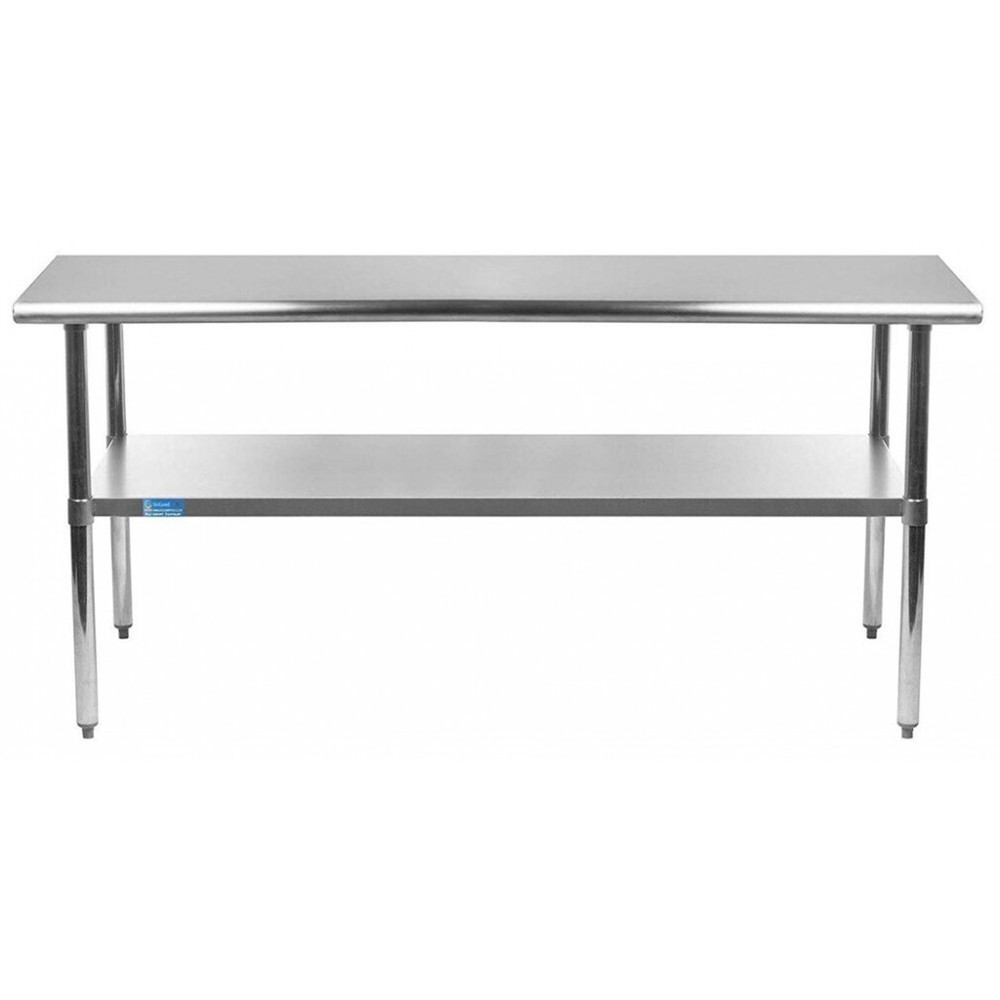 18" X 60" Stainless Steel Work Table With Galvanized Undershelf