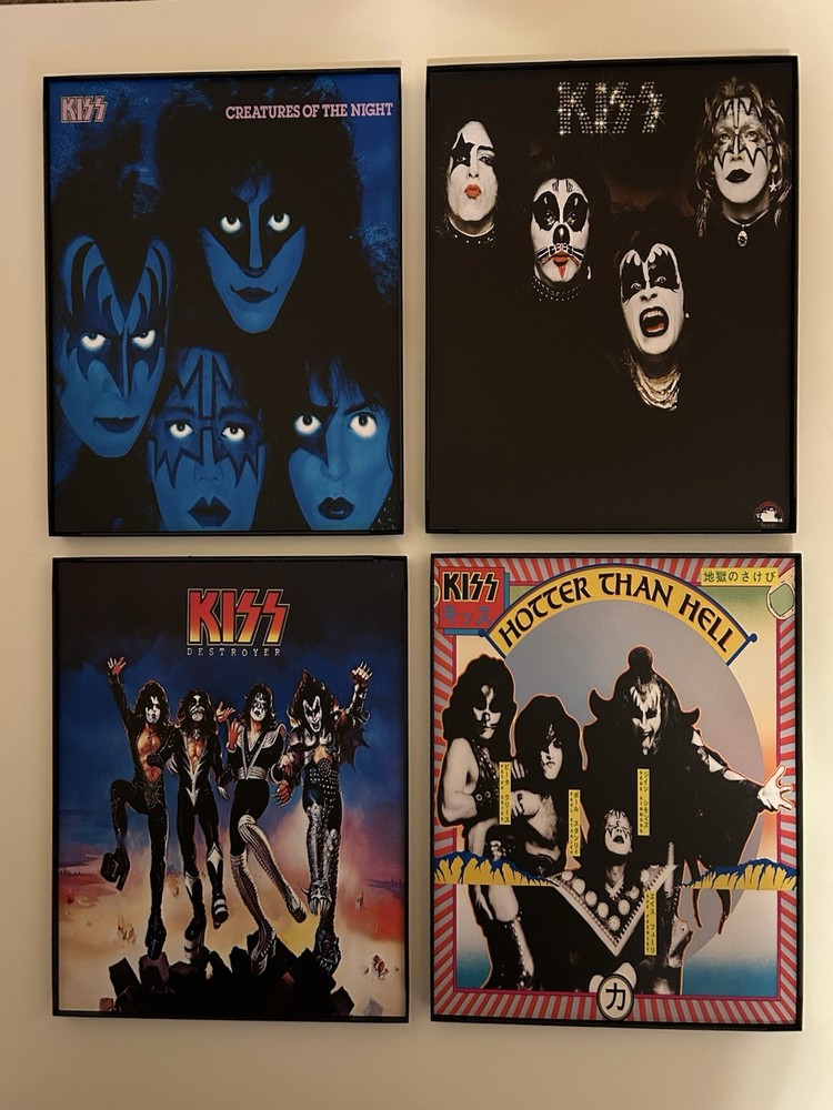 Four Framed 9x11 Kiss Album Art Photos Wall Decor