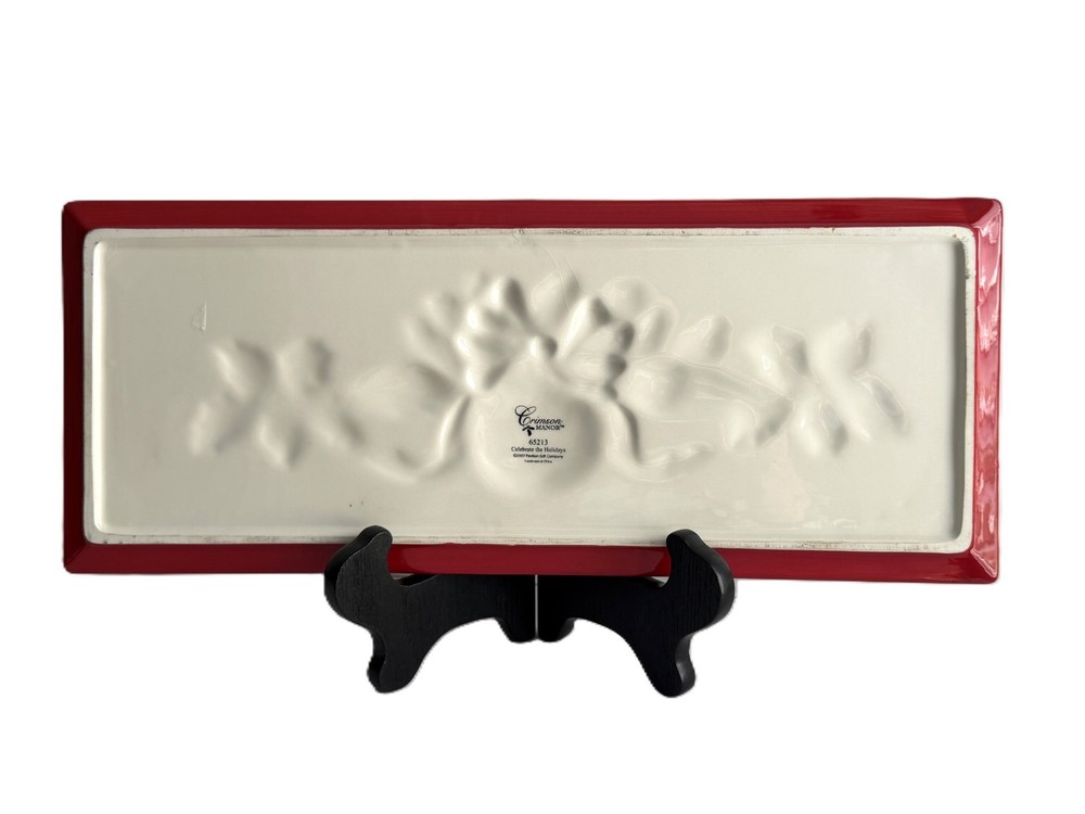 Christmas Cheese Serving Tray, Rectangle, Unique, Crimson Manor