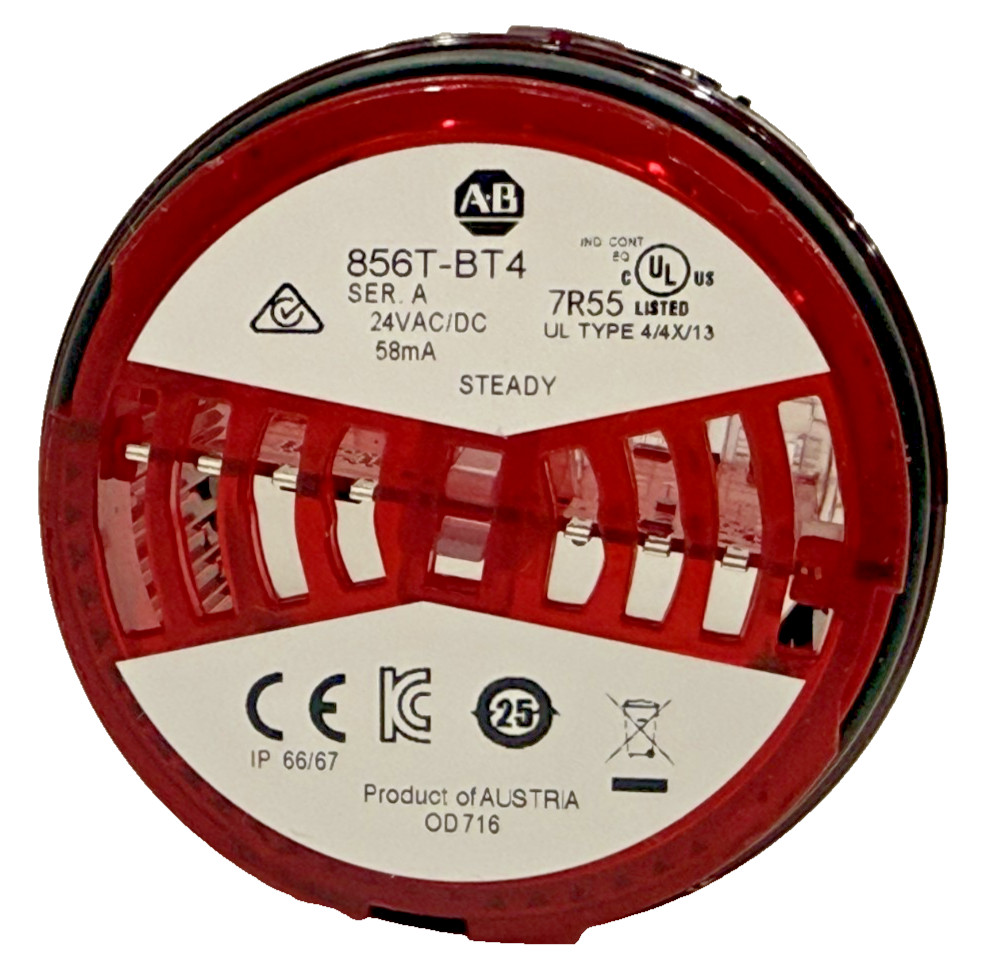 ALLEN BRADLEY STACK LIGHT SER. A 856T-BT4 856TBT4 NEW, SURPLUS