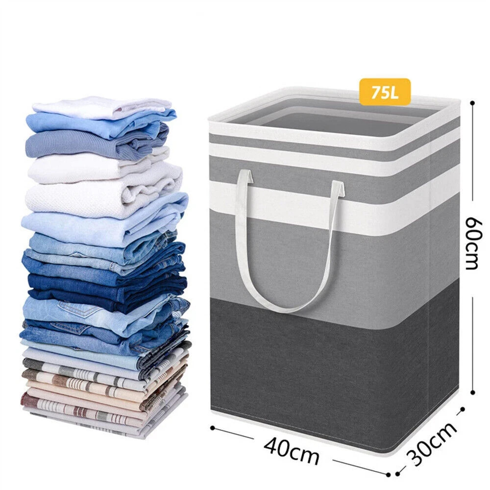 2pack Large Laundry Basket Waterproof Freestanding Laundry Hamper Collapsible US