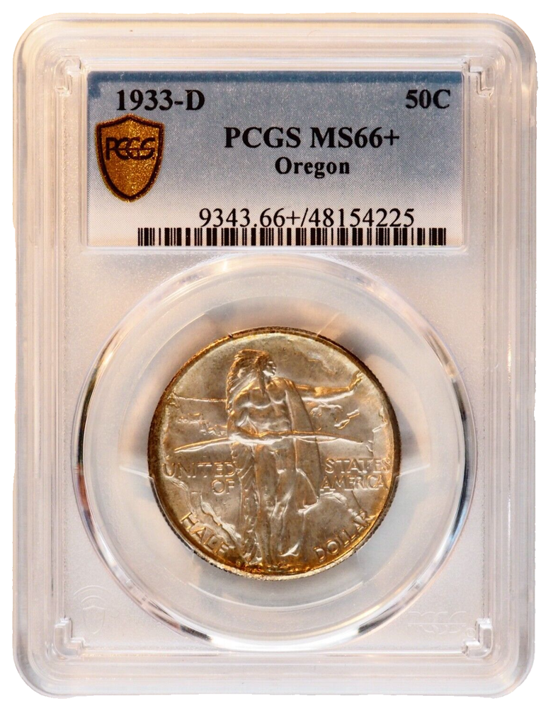 1933-D Oregon Commemorative Half Dollar (50c) PCGS MS66+