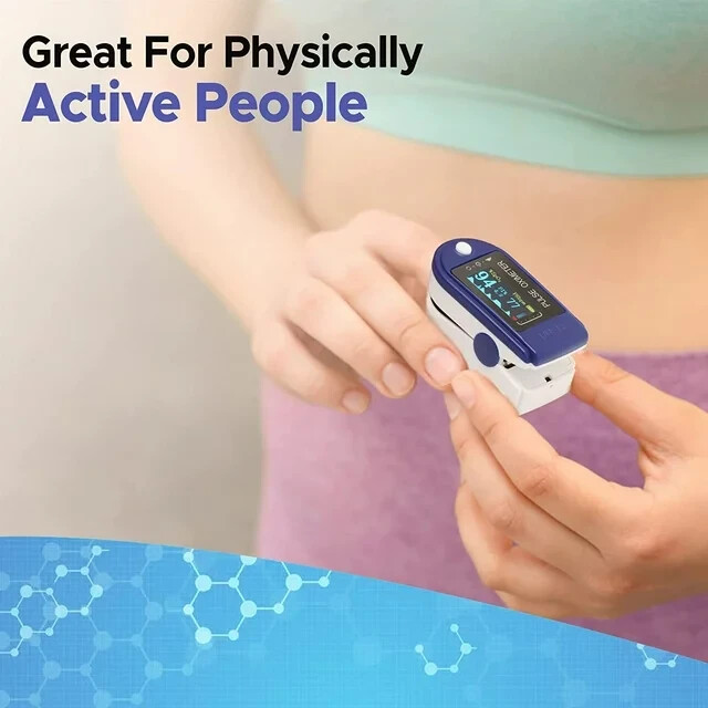 Finger Pulse Oximeter Blood Oxygen Sensor, SpO2, Monitor Heart Rate & More!-NEW!