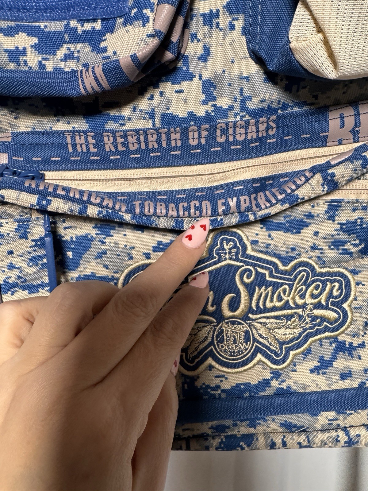 Drew Estate Barn Smoker Backpack Laptop Carry Bag Blue Camo Large