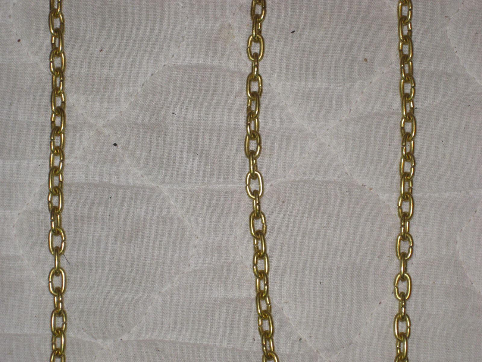 NOS Small Elongated Solid Brass Chain for Crafts and Jewelry 3 FIVE FOOT PCS !!