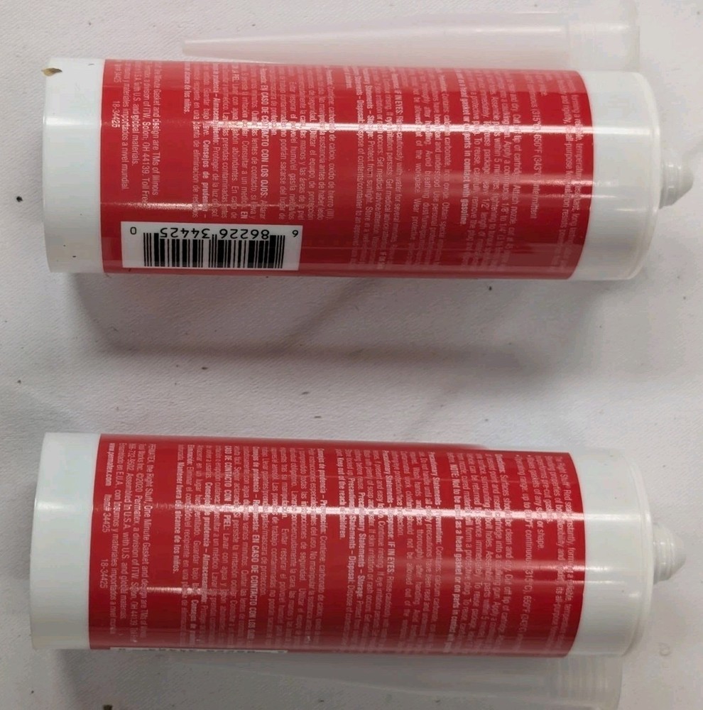 Permatex 34425 The Right Stuff Red Gasket Maker 5oz High Temp 2-Pack Sensor Safe