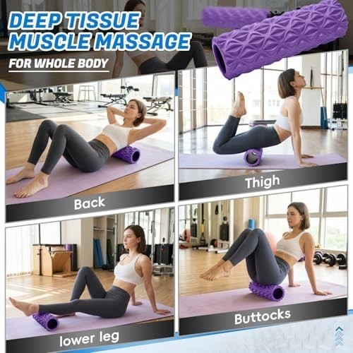 Foam Roller 15'' High Density Deep Tissue Massager Trigger Point Back Leg