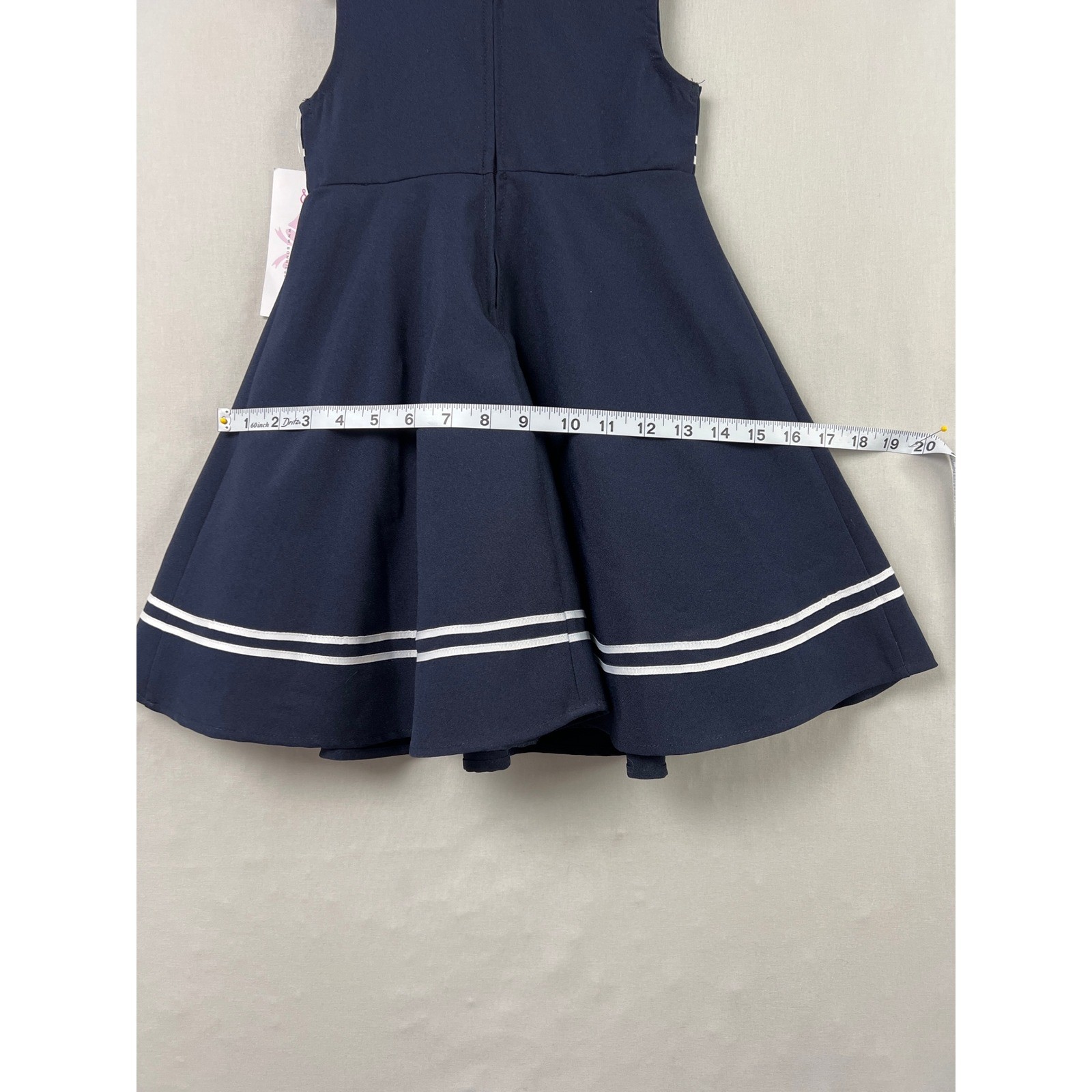 Bonnie Jean Dress Kids 4T Navy Blue Nautical Bow Peter Pan Collar Easter Party