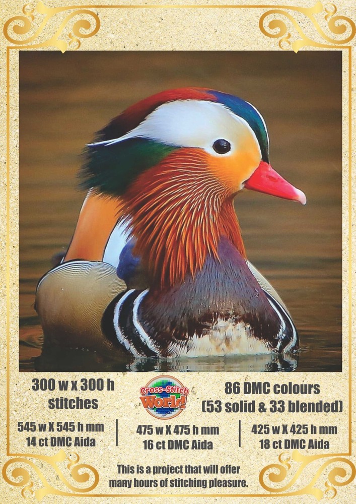 Mandarin Duck 752 Chart Counted Cross Stitch Pattern