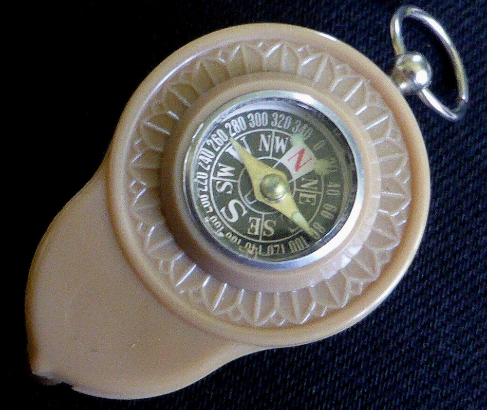 Great Vintage Curvimeter Map Measuring Wheel & Compass, 1940s
