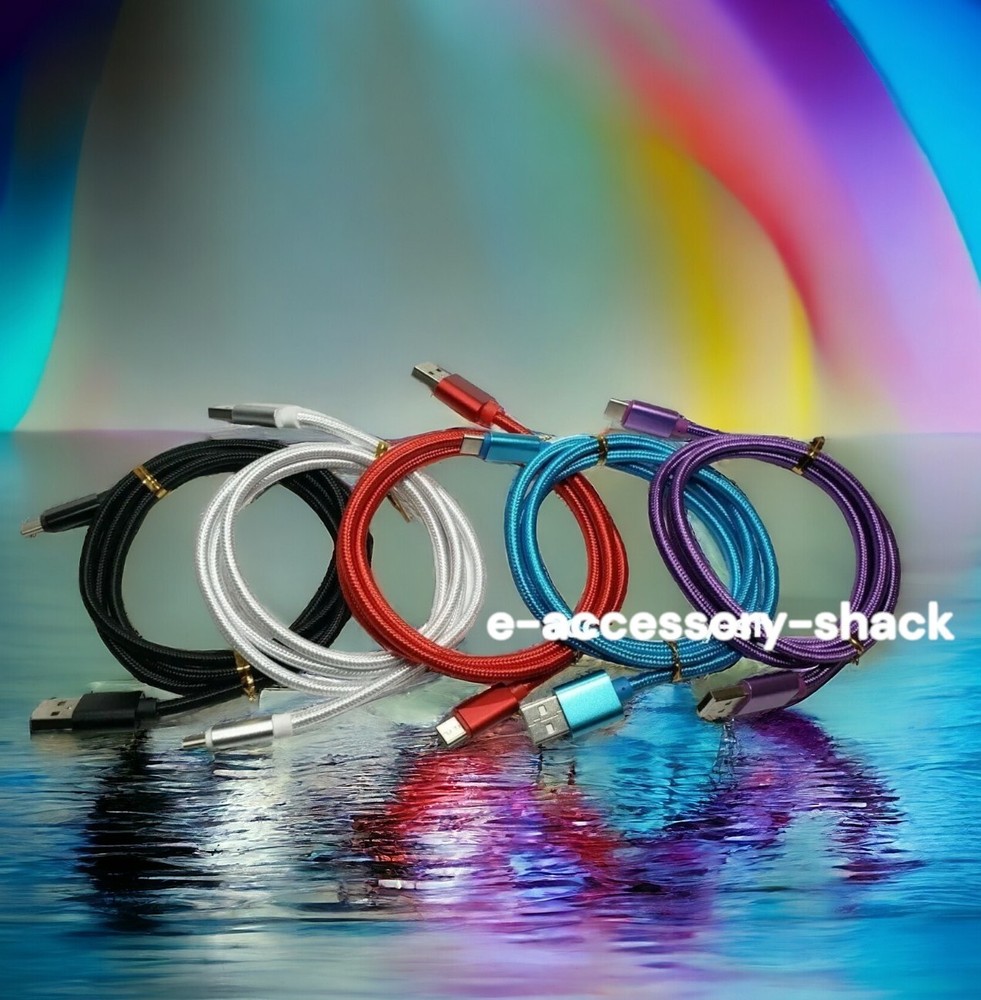 2 PACK USB-C to USB-A Braided Cable Fast Charge Charging Cord Sync Type Charger