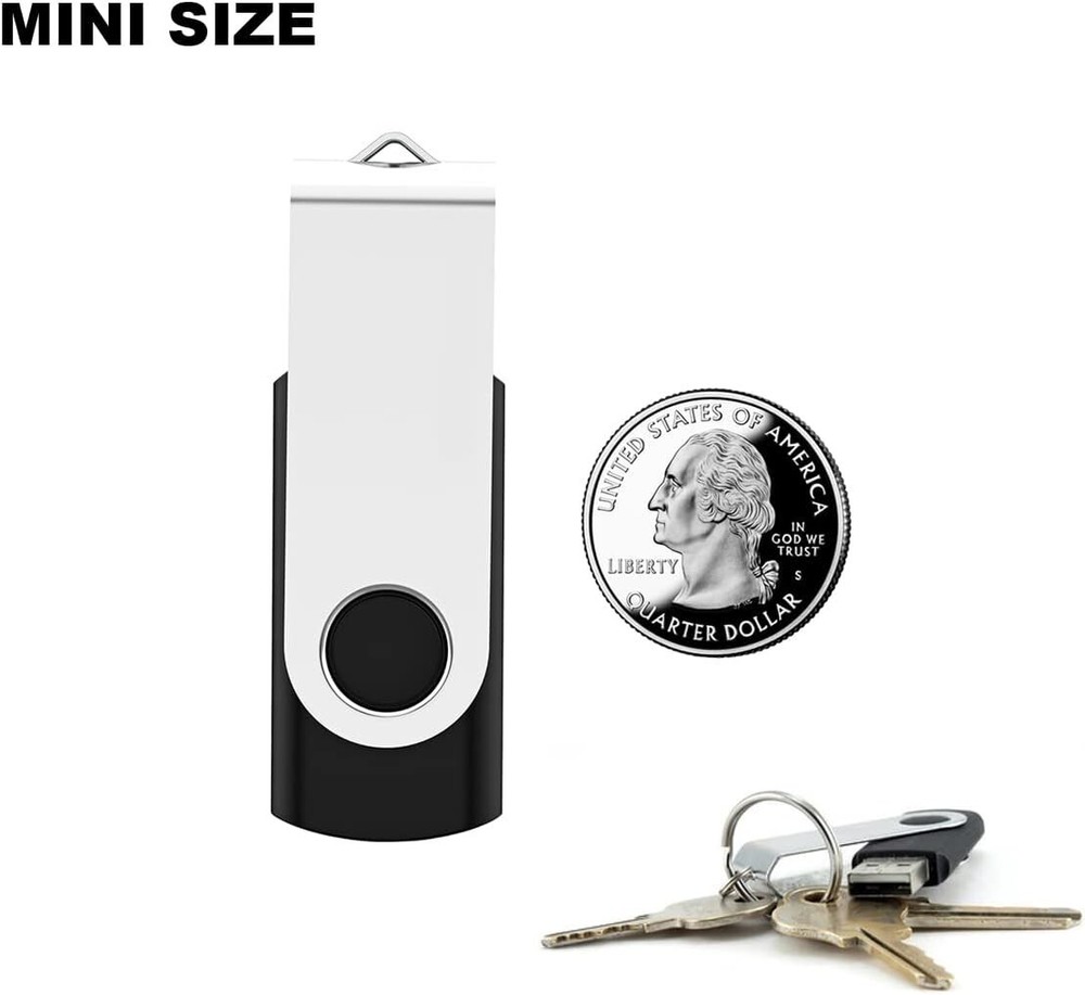 2 Pack 64GB USB 2.0 Flash Drive - Swivel Design for Fast Data Storage